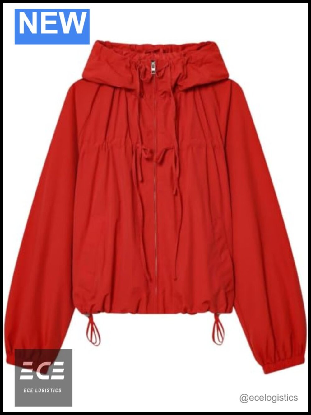Womens Hooded Bomber Jacket Lightweight Windbreaker Oversized